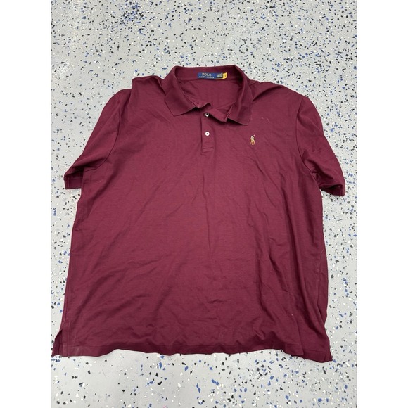 Polo Ralph Lauren Polo Shirt Mens 2XB Big Maroon Casual Golf Short Sleeve 2XL - Picture 1 of 2